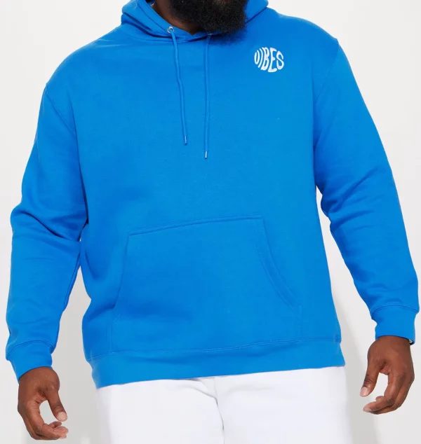 Vibes Embroidered Hoodie - Royal - Hoodies Maroc