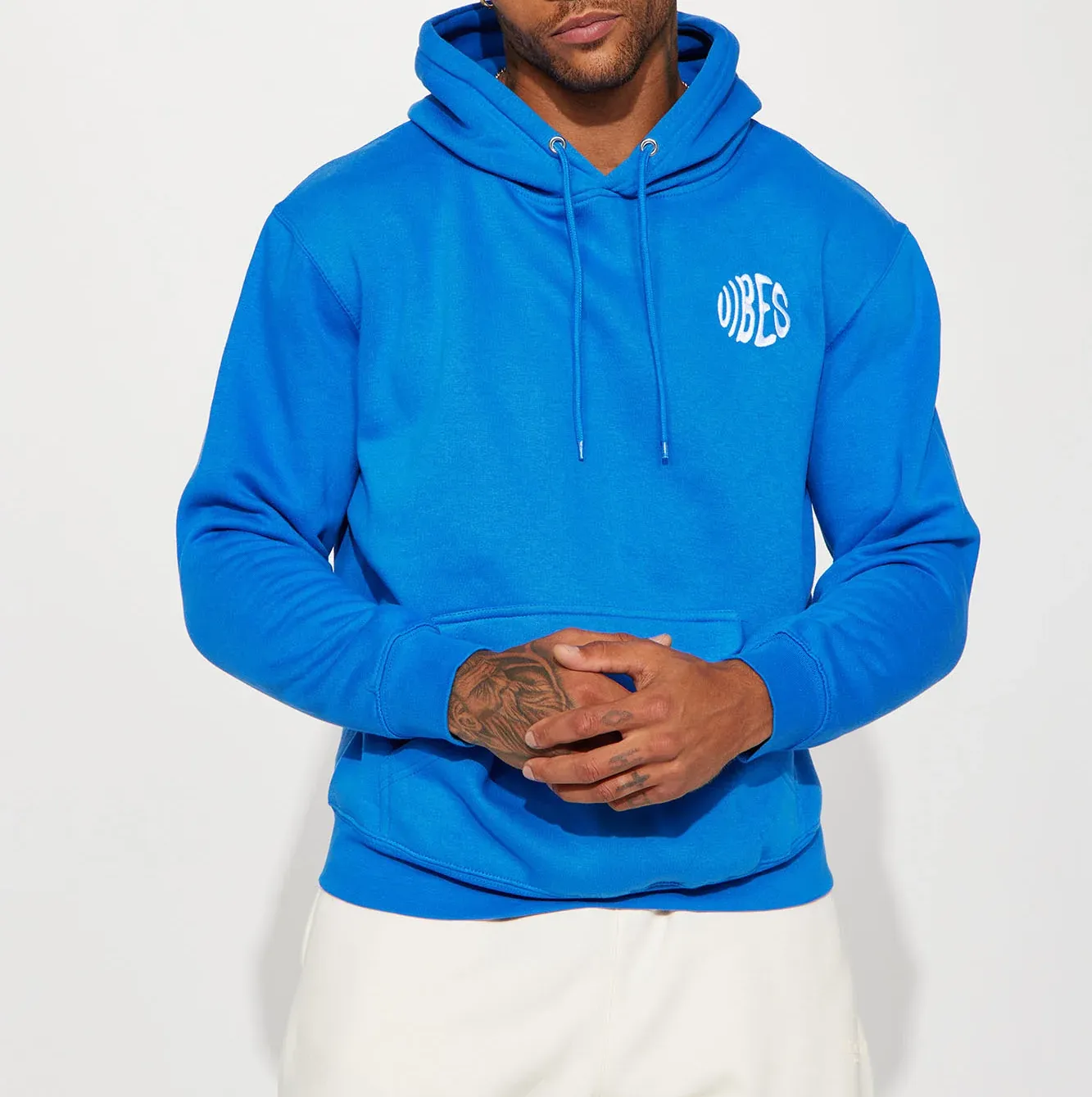 Vibes Embroidered Hoodie - Royal - Hoodies Maroc